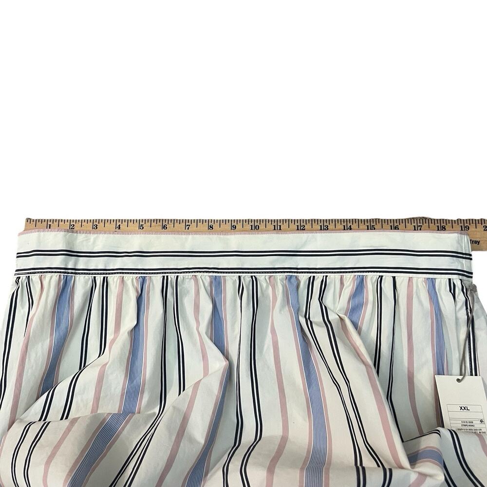 A New Day Striped Poplin Midi Skirt XXL Tiered Colorful Preppy Casual Pull On - Picture 8 of 10